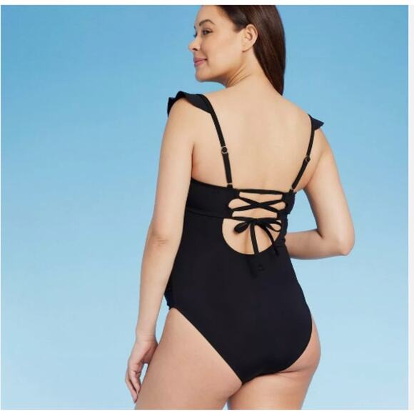 Maternity Swimsuit One Piece Black Medium New - Picture 2 of 6